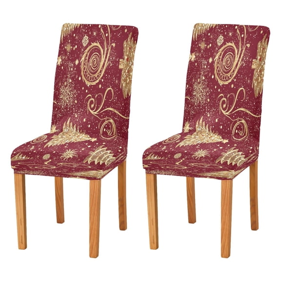 BZSMCE Chairs Slipcovers Dining Chair Covers Christmas Trees Painting Creative Pattern