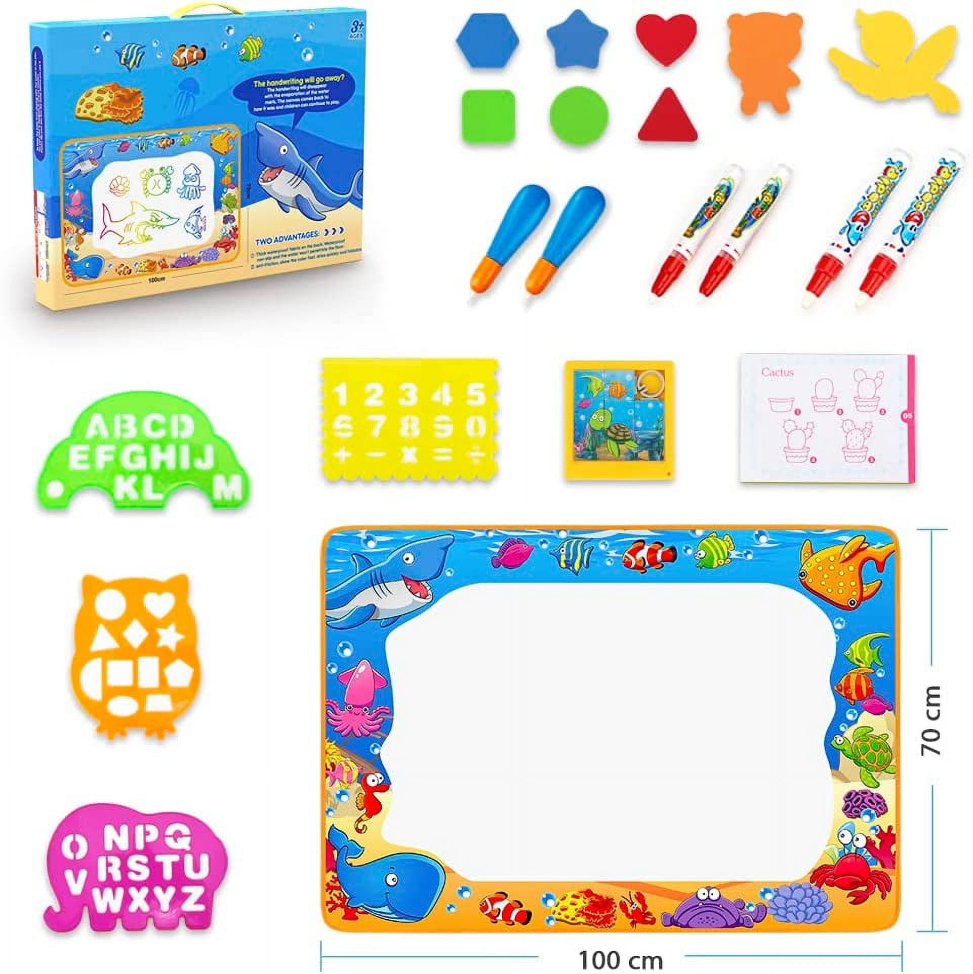 Kids Toys Water Doodle Mat: Dinosaur Painting Coloring Pad for Toddlers 1-3  - Aqua Magic Drawing Board for 2 3 4 Year Old Toddler Arts and Crafts
