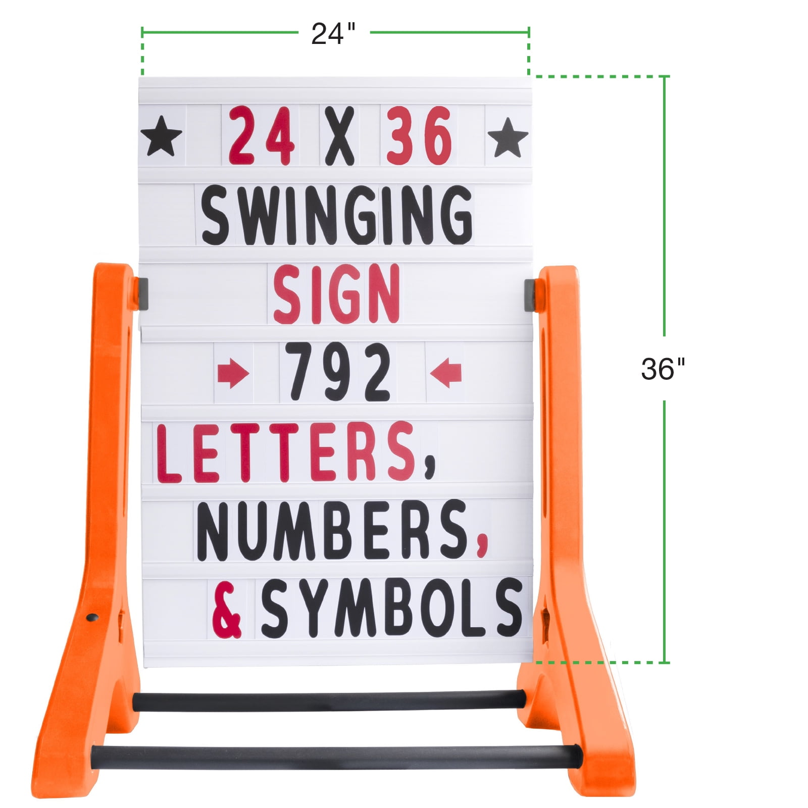 EXCELLO GLOBAL PRODUCTS Excello 37 in. x 36 in. Swinging Message Board  Sign, Black EGP-HD-0193-OS - The Home Depot