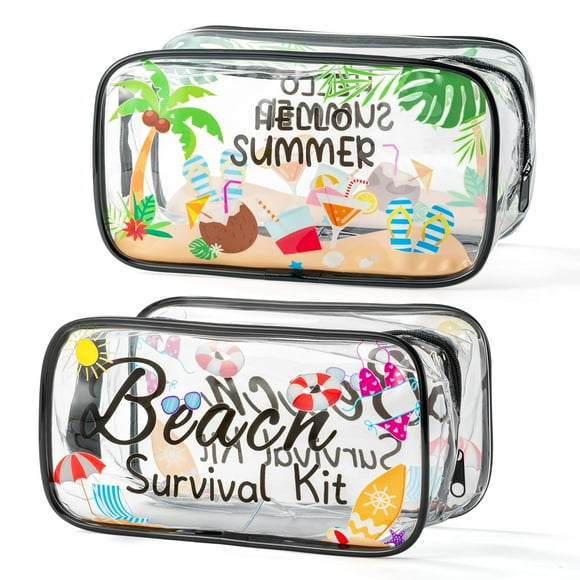 Bolsa de cosméticos Y1tvei Summer Beach Survival Kit PVC 2 unidades