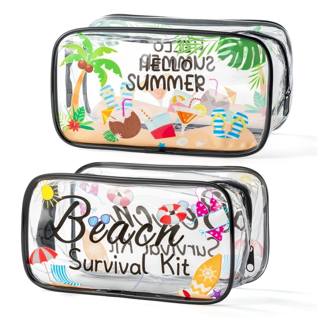 Bolsa de cosméticos Y1tvei Summer Beach Survival Kit PVC 2 unidades