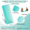 thumbnail image 2 of Wide Tooth Comb for Curly Hair Wet Dry Hair, No Handle Detangler Comb Styling Shampoo Comb (Cyan, 2 Pieces), 2 of 6