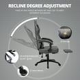 thumbnail image 6 of GOOSEA Ergonomic Gaming Chair with Massage Lumbar Support and Footrest — PU Leather Reclining Computer Desk Chair with Pocket Spring Cushion for Adults, Big and Tall Game Chair, Grey, 6 of 7