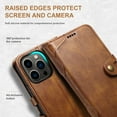 thumbnail image 4 of for iPhone 15 Pro Max PU Leather Wallet Case, Credit Card Holder Flip Folio Shockproof Book Phone Case Drop Protective Kickstand Cover for Women & Men for Apple iPhone 15 Pro Max, Brown, 4 of 10