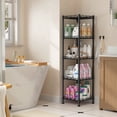 thumbnail image 2 of REIBII 5-Tier Black Metal Wire Shelving Unit 12″W×12″D×49″H Adjustable Narrow Storage Rack for Bathroom Kitchen Closet Laundry，Black, 2 of 9