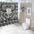 thumbnail image 7 of Orinice Bull Skull Geometric Shapes Monochromatic Bathroom Decor Set with Hooks - Colorful Luxurious Polyester Fabric Fashion Shower Curtain Set 60x72, 7 of 7