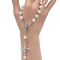 thumbnail image 4 of Pearl Beads Bracelet Catholic Rosary Catholic Holy Silver Color Crucifix Pendant, 4 of 9