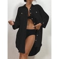 thumbnail image 6 of Bsubseach Fashion Swim Cover Ups for Women Button Down Long Sleeve Shirt Beach Outfits, 6 of 7