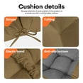 thumbnail image 6 of 44 x 19 x 4 Inch Indoor Rocking Chair Cushion, Ultra-Soft Foam Particle & Silk Floss Filling, Non-Slip Tufted High Back Pad with Ties, All-Season Comfort for Nursery, Bedroom & Living Room, Brown, 6 of 7