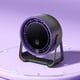 thumbnail image 4 of Ventilador portátil de 100 velocidades, para interiores y exteriores, de doble propósito, con carga USB, para escritorio, pared, color morado y amarillo., 4 of 7