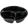 thumbnail image 4 of VeZee 48 oz. Black Round 3 Compartments Plastic Meal Prep Containers with Clear Dome Lids| Bento Box, BPA Free, Stackable, Microwave/Dishwasher/Freezer Safe|600CT, 4 of 7