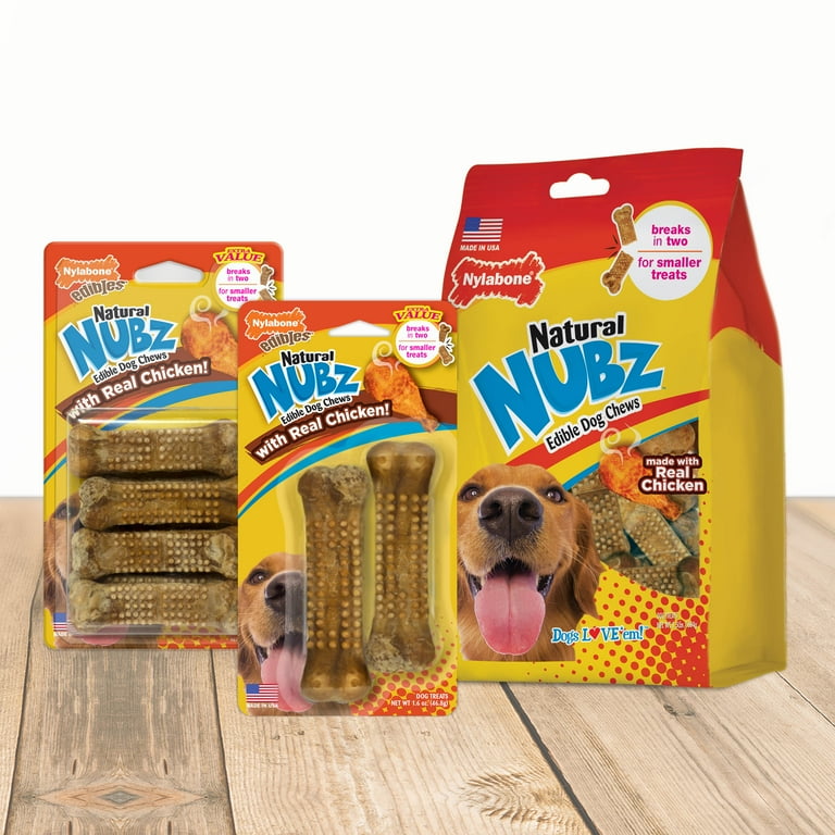 Nylabone Natural Nubz Edible Dog Chew Treat Chicken Size Small