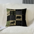 thumbnail image 2 of 20 x 20-Inch Bear Print Square Cushion Covers Set of 2 Boys Girls Wild Animal Reversible Throw Pillow Covers for Kids Women Men Rustic Cabin Country Pillow Covers Home Decor Green Black Grey, 2 of 6