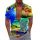 thumbnail image 1 of Camisas Para Hombre Manga Larga Negra Nueva camisa de manga corta holgada informal con estampado digital 3d y estampado de (Blue, XL), 1 of 5