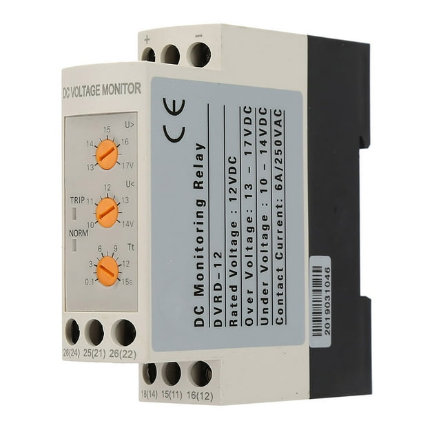 Relay Motor Protector, With 2 Indicator Light 0.1-15s DC 12V/24V/36V/48V Overvoltage Undervoltage Protector, For Dc Motor Battery Ups Power Supply Dc Switchgear