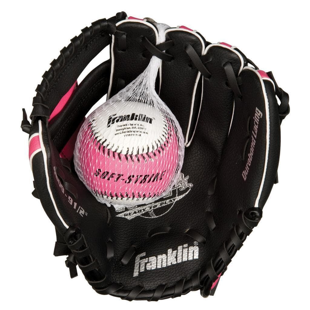 Franklin Sports 9.5-inch Black Pink PVC Right Handed Baseball Glove by Overstock