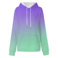 thumbnail image 5 of TRUBKH hoodies for women Fleece Sweatshirts womens long sleeve tops hoodie women pullover sweaters for women Sweatshirt With Gradient Letter Printed Pockets And Hooded Sweatshirt Purple XL, 5 of 5