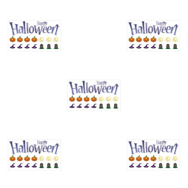 jesticaly 4 Pieces Reinforcement Labels Round Repair Subsidy Lightweight Firm Removable Hole Stickers Set Geometry Pattern Binders Halloween 5Set