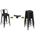 thumbnail image 4 of Metal Bar Stools Set of 4 Industrial Bar Height Stools with Back Bar Chairs, 4 of 5
