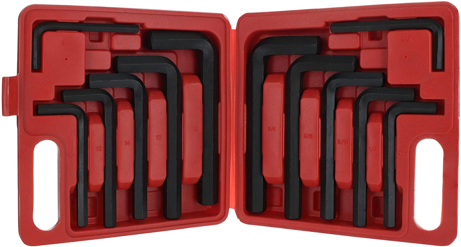 Wrench in SAE-Inch & Metric Set with A Handy Carrying Case. 12 Piece Drixet Jumbo Hex Socket Driver Allen Key