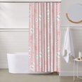 thumbnail image 6 of Shower Curtain, Cute Rabbit Flower Pink Waterproof Fabric Plastic Shower Curtain, Drying Fast Bathroom Curtain with 9 Buttonholes, Ruffle Shower Curtain 60x72in, 6 of 8