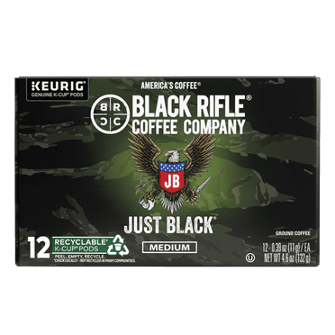 Black Rifle Coffee Company Just Black Keurig K-Cup Pods, Medium Roast, 12 Ct