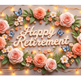 thumbnail image 3 of Floral Design Happy Retirement Decorative Roses Wooden Background Butterfly for Party Celebration Indoor Decoration Photo Shoot, 3 of 3