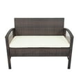 thumbnail image 4 of paproos 4 Piece Outdoor Patio Furniture Set, All-Weather Wicker Sectional Sofa Set with Cushions, Glass Dining Table, Loveseat Sofa and 2 Arm Chairs, Rattan Conversation Set for Garden Poolside Porch, 4 of 12
