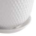 thumbnail image 4 of DecMode 8", 6", 5"H Indoor Outdoor White Ceramic Planter with Attached Saucer (3 Count), 4 of 8