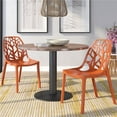 thumbnail image 1 of LeisureMod Cornelia Modern Dining Chair, Solid Orange (Set of 2), 1 of 6