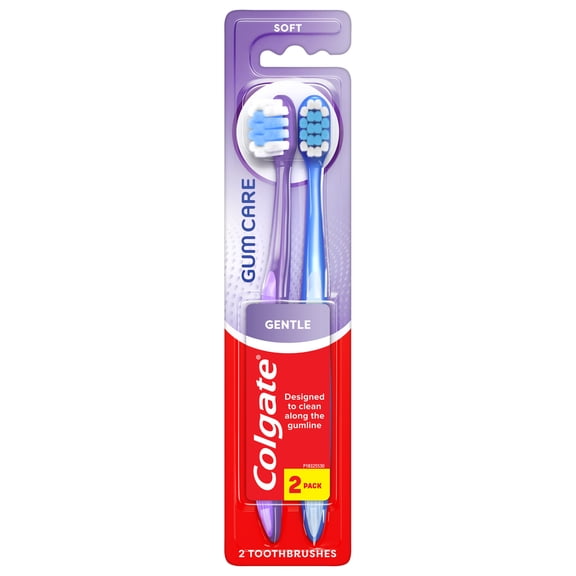 Colgate Gum Care Manual Toothbrush, Gentle Clean, 2 Pack