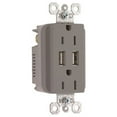 thumbnail image 1 of ON-Q Combinaison Prises de Courant Décorateur Duplex USB Chargeur Réceptacle Nickel (TM826USBNICC6), 1 of 1