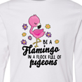 thumbnail image 4 of Inktastic Be a Flamingo in a Flock of Pigeons with Flowers Long Sleeve Youth T-Shirt, 4 of 5