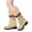 Beige, variant on Women Mid Calf Winter Snow Boots Fashion Round Toe Chunky Low Heel Knee High Riding Boot Soft Slouchy Boot Lace up Fuzzy Dress Tall Boots
