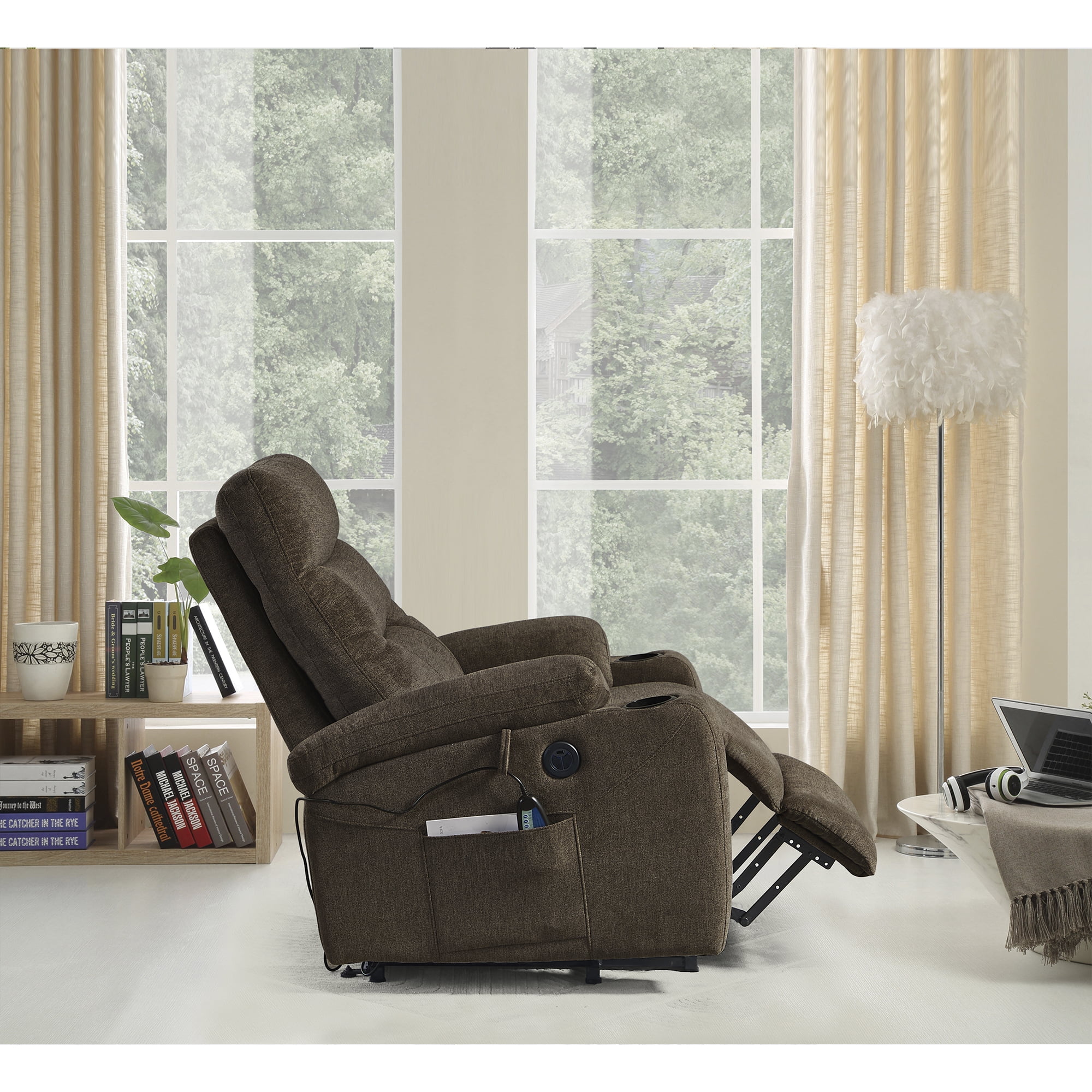 Kadyn Rocking Recliner Chair, Electric Power Lift Recliner Chair Sofa with Massage and Heat for Elderly for Living Room Bedroom, USB Ports, Brown Kadyn Rocking Recliner Chair, Electric Power Lift Recliner Chair Sofa with Massage and Heat for Elderly for Living Room Bedroom, USB Ports, Brown