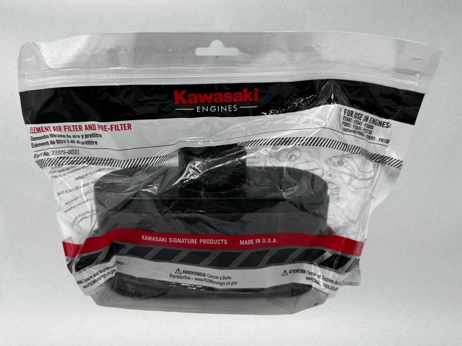 Kawasaki Genuine OEM Authentic Air Filter 11029-0031