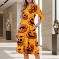 thumbnail image 4 of Womens Halloween Dress Pumpkin Skeleton Ghost Funny Scary Quick-Dry Lightweight Retro Halloween Clothing, 4 of 7