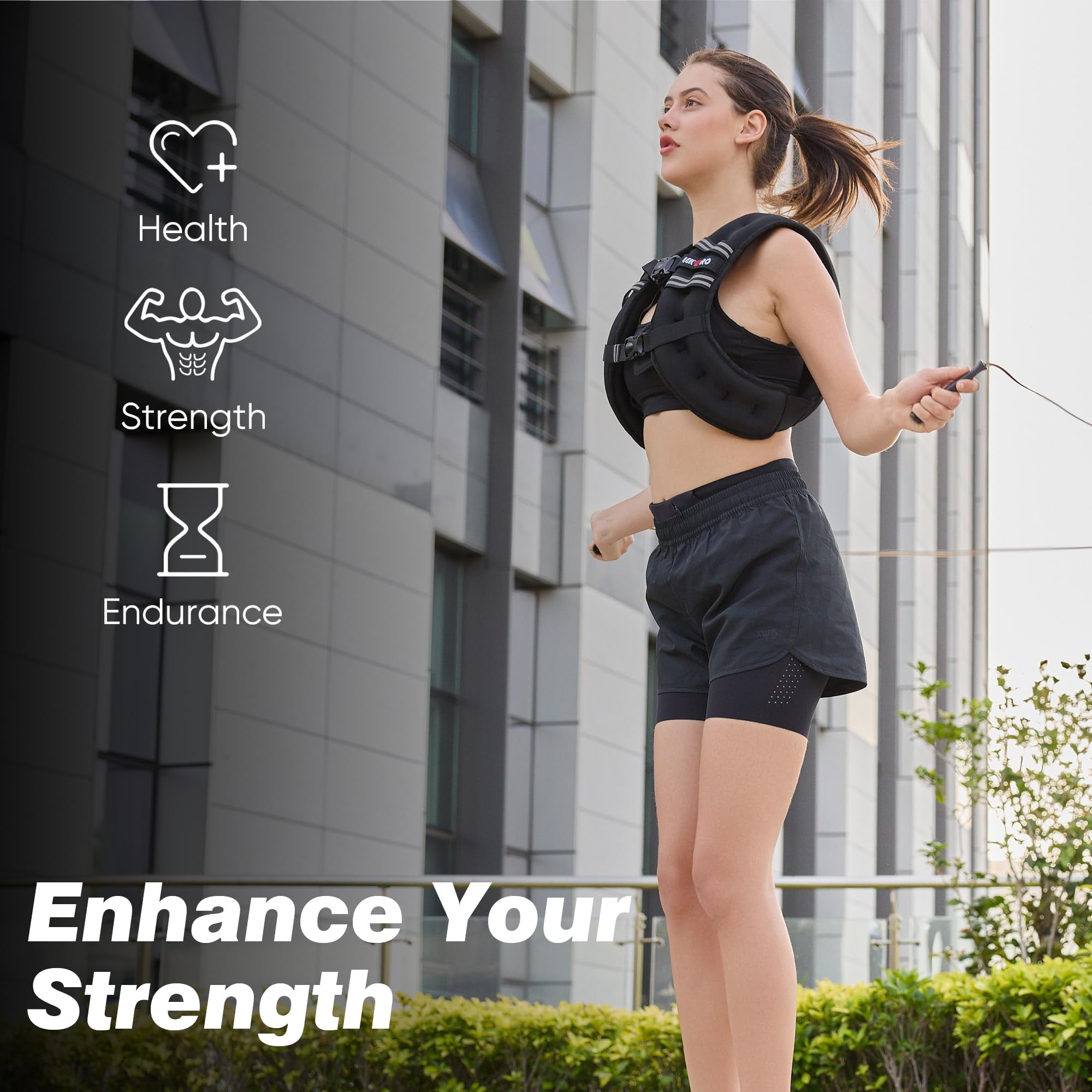 Weighted Vest for Men Women,  6LB 8LB 12LB 16LB 20LB 25LB 30LB Weights Vest with Adjustable Buckles & Reflective Stripes | Weight Vest for Walking Running Hiking Workout Gym training