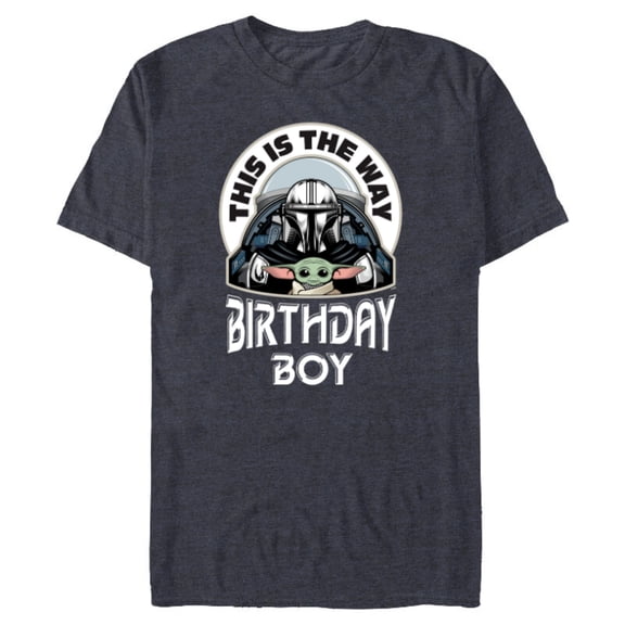 Star Wars Mandalorian and Grogu This is the Way Birthday Boy - Short Sleeve Blended T-Shirt for Adults - Customized-Navy Heather