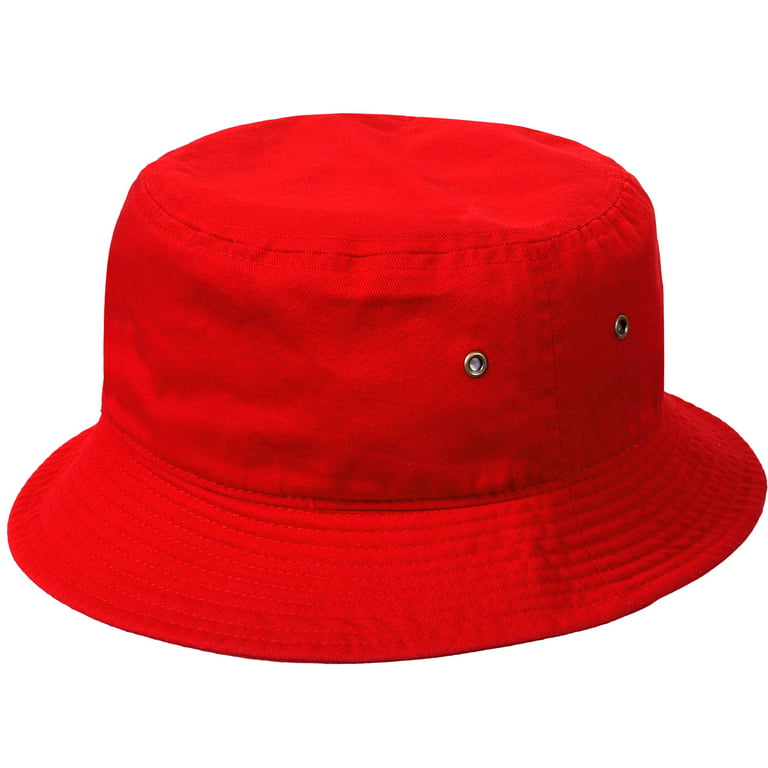Falari Bucket Hat for Men Women unisex 100% Cotton Packable Foldable Summer Travel Beach Outdoor Fishing Hat - LXL Red, adult Unisex, Size: One Size