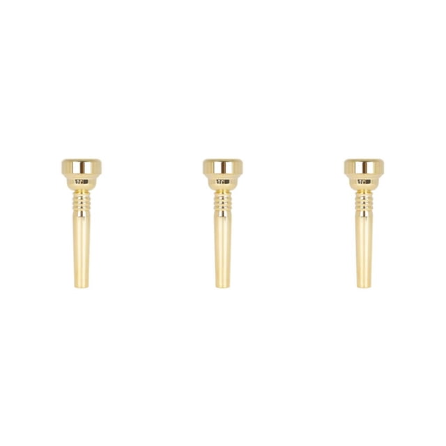 maskred Timeless Brass Polished Trumpet Mouthpiece For Musical Experts Gold-plated Copper Professional Type1 3Set