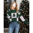 thumbnail image 4 of Sweaters for Women Color Block and Christmas Tree Printed Pullover Sweaters Crew Neck Warm Knit Sweater Shermie, 4 of 9