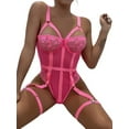 thumbnail image 3 of LilyLLL Womens Full Lace Lingerie Bodysuit Teddy Suspender Strappy Sleepwear Nightwear, 3 of 5