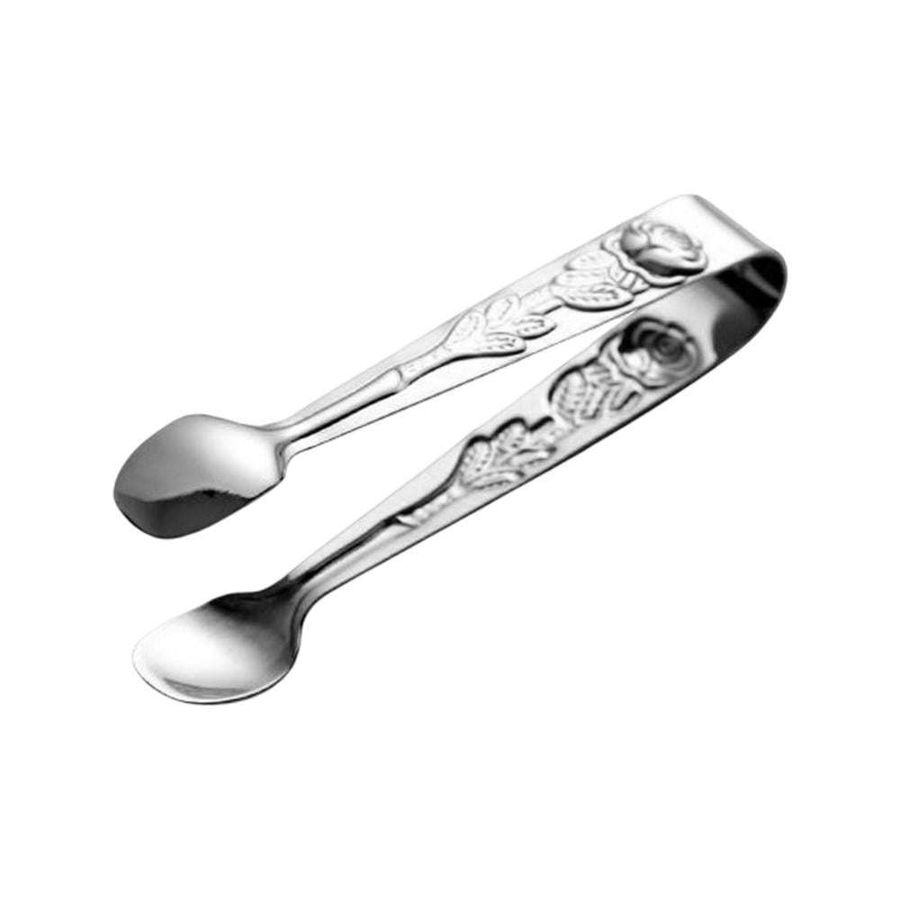 Mini Serving Tongs Rose Stainless Steel Sugar Cube Tongs Small