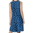 thumbnail image 2 of Blue Aesthetic Leopard Print Spring Summer Dresses for Women Fashion T-shirt Dress Casual Sleeveless Loose Sundress with Pockets, 2 of 5