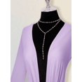 thumbnail image 3 of Mauve Purple Plunging V-Neck Mini Dress With Bell Sleeves And Twist Front Detail, 3 of 8