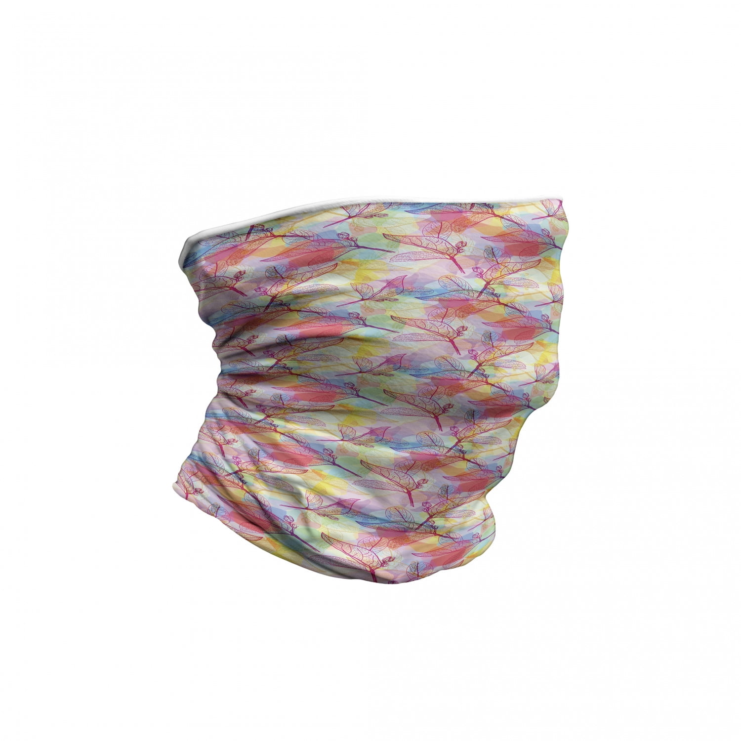 Ambesonne Abstract Neck Gaiter, Colorful Abstract Foliage, Unisex