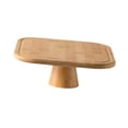 thumbnail image 2 of Soporte de Pedestal para pastel Rectangular, plato de madera para aperitivos, plato para servir, plato de pastel con patas rústicas para celebración, 2 of 9