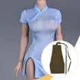 thumbnail image 1 of Vestido de mujer a escala 1:6, informal, elegante, minivestido para muñeca, falda corta, disfraz para crear tus propias muñecas, figura de acción de Verde oscuro, 1 of 10