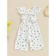 thumbnail image 5 of Musuos Toddler Girl Summer Jumpsuit 6 12 18 24M 3 4Y Casual Floral Print Ruffle Romper Pants Kids Cute Clothes, 5 of 9
